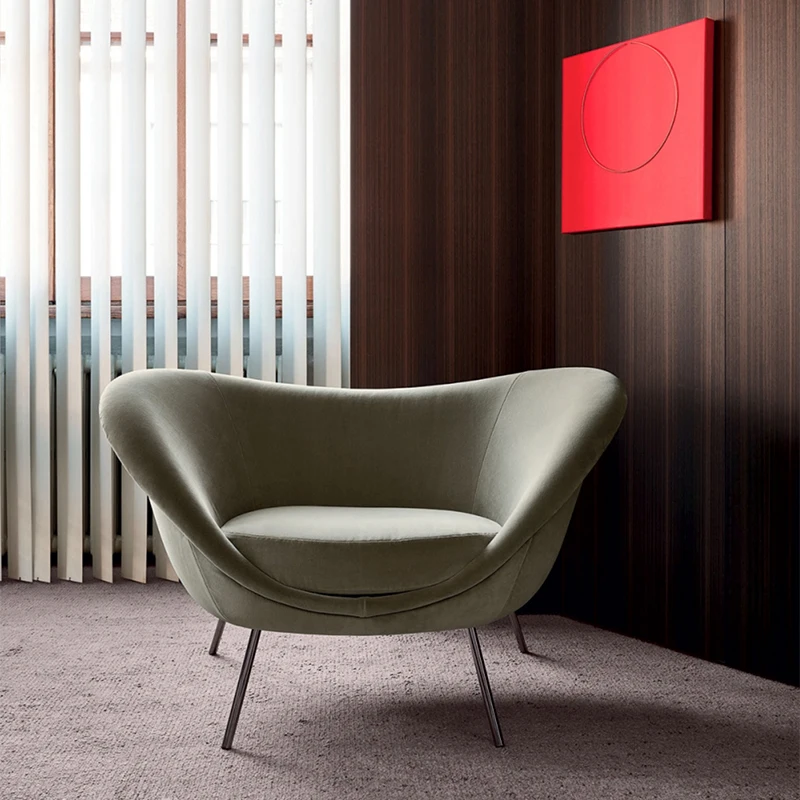 

Lazy sofa bedroom balcony living room fabric sales office negotiation reception business meeting small sofa single chair