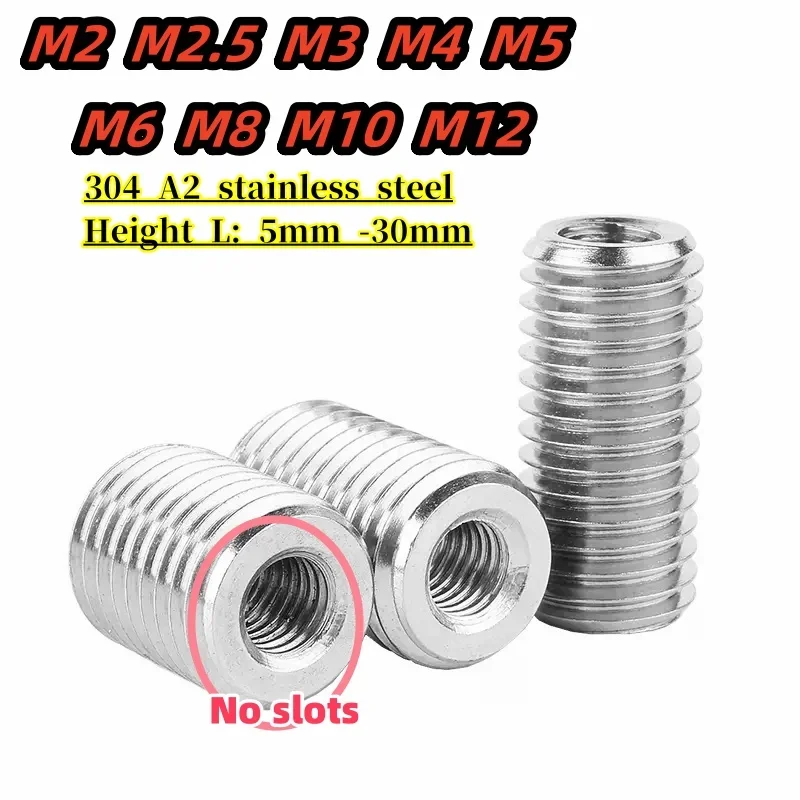 

M2 M2.5 M3 M4M5 M6 M8M10M12 втулка конверсионная гайка 304 A2 нержавеющая сталь внутренняя и внешняя резьба гайка адаптер конверсионная гайка