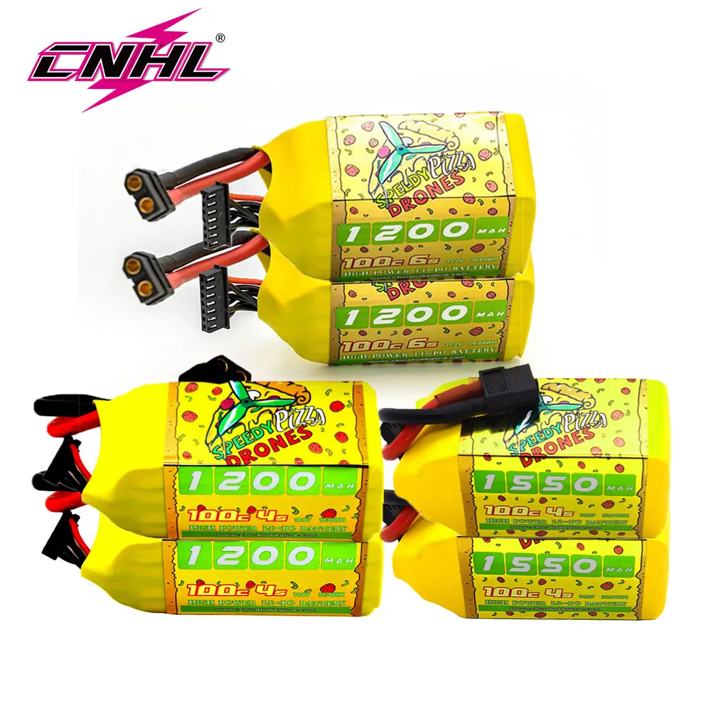 2PCS CNHL 4S 6S 14.8V 22.2V Lipo Battery 1200mAh 1550mAh 100C MiniStar With XT60 Plug For RC FPV Drone Quadcopter Airplane - купить по