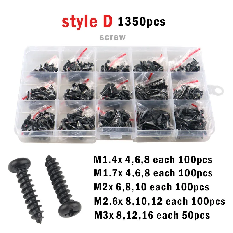 

Набор саморезов ZONSANTA из углеродистой стали M1.2 M1.4 M2 M3 M4