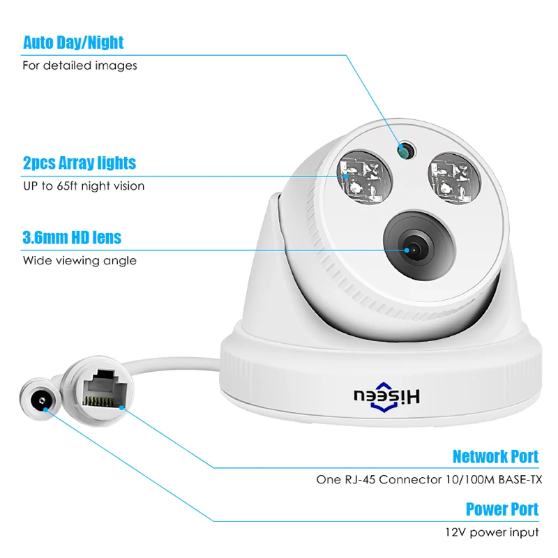 

Hiseeu 5MP POE IP Camera H.265 5MP Bullet CCTV IP Camera for POE NVR System Indoor Home Security Surveillance IR Cut P2P