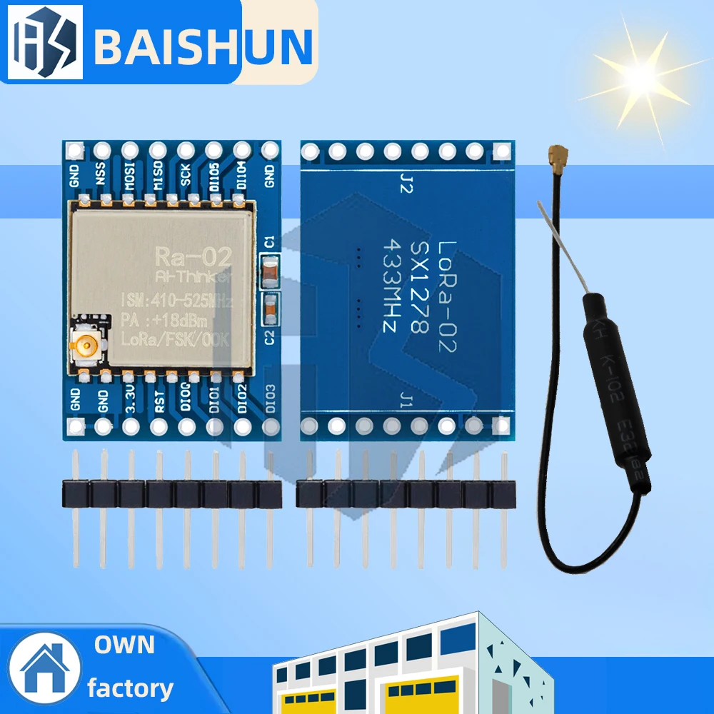 Bs 433 МГц SX1278 Модуль LoRa 433M 10 км Ra-02 Беспроводная плата передачи расширенного
