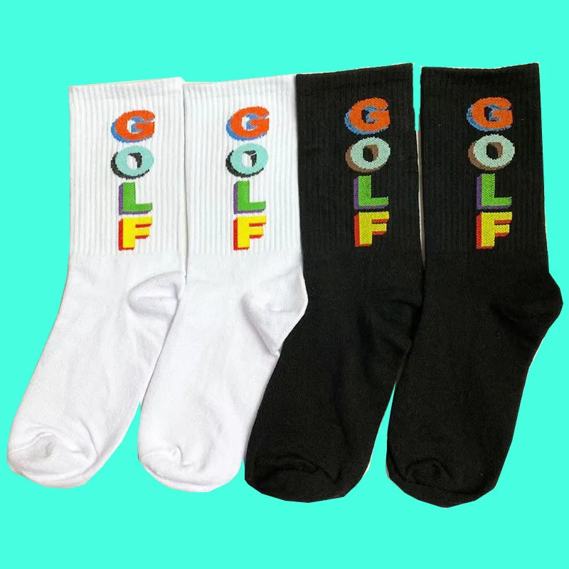 

Sold by 5pairs/lot--GOLF WANG ANTI Color 3D Letter Cotton Sports Trend Socks WZ40