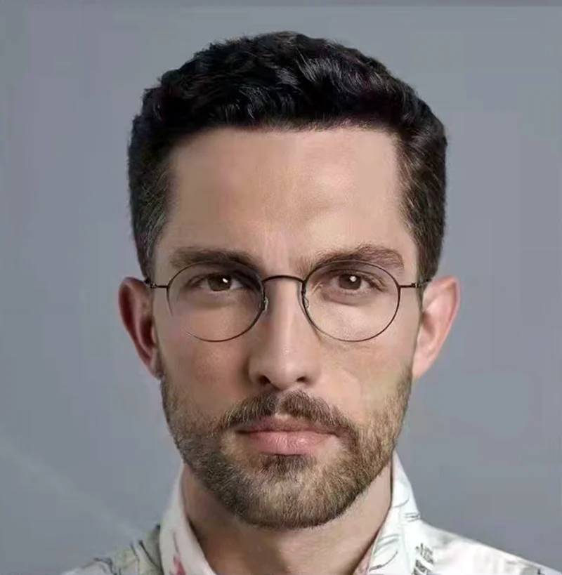 Круглая оправа для очков из чистого титана Дания сверхлегкая мужская