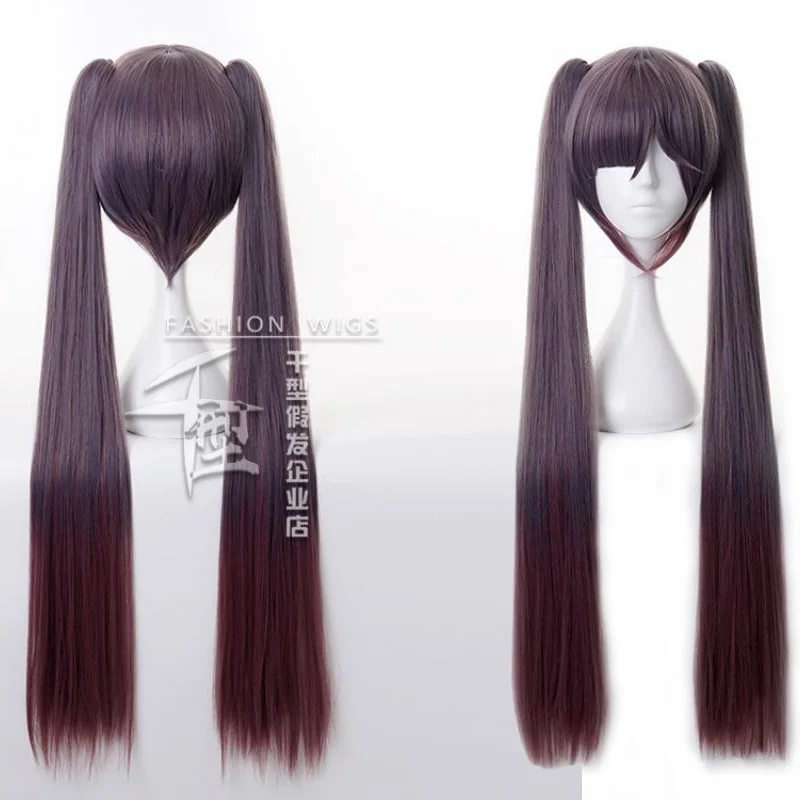 

Game Genshin Impact Mona Cosplay Wig Double Ponytail Long Hair Heat Resistant Synthetic Halloween Party Accessories Props