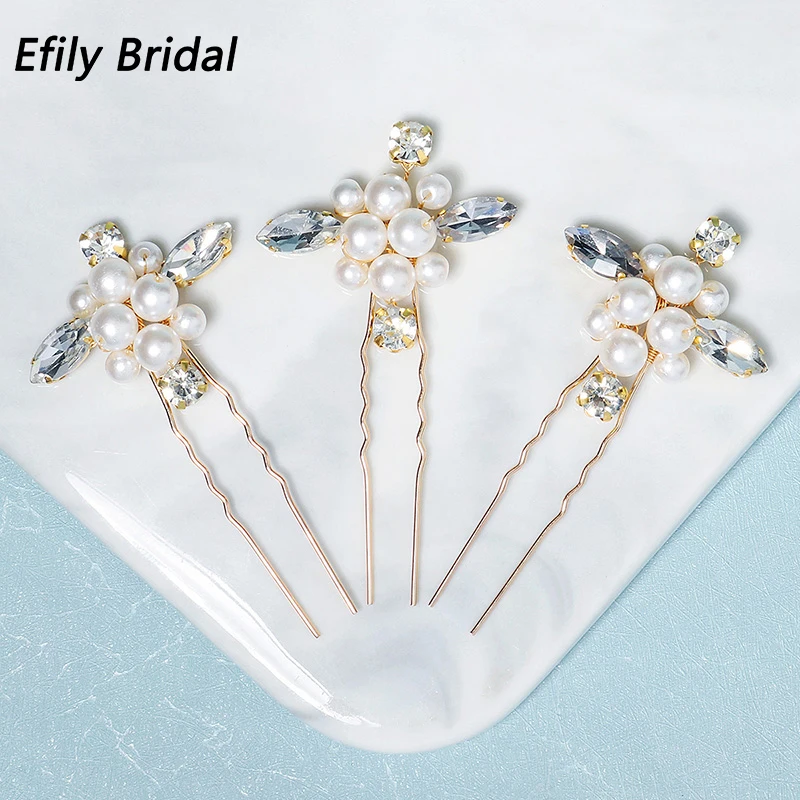 

Pearl Flower Hair Forks Pins for Women Handmade Bridal Wedding Hair Accessories Bride Headpiece Party Jewelry Bridesmaid Gift