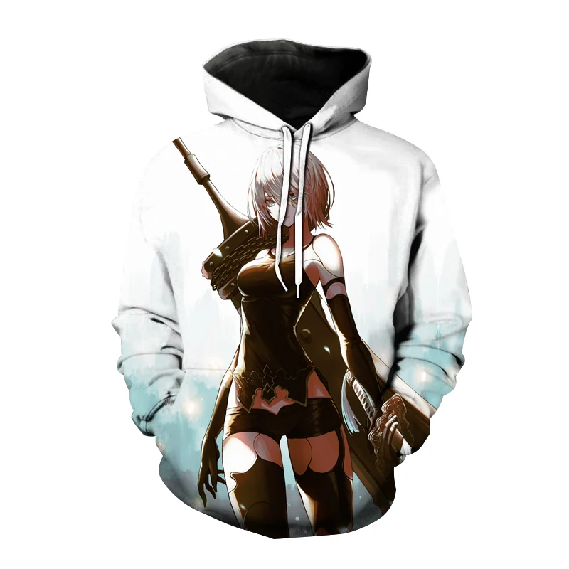 

New Popular Nier Automata Hoodies Anime Game 3D Print Sweatshirt Men Women Fashion Oversized Hoodie Harajuku Pullover Coat