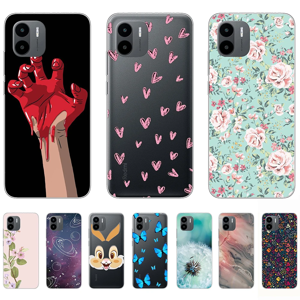 

for Xiaomi Redmi A1 Case Cute Cartoon shockproof Cover 6.52inch Full protection Ultra-thin Bumper 220733SL 220733SI Anti-fall