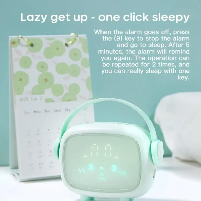 

New Smart Time Angel Alarm Clock USB Charging Timing Voice Control Adjustment Night Light Digital Alarm Clock Gift For Child