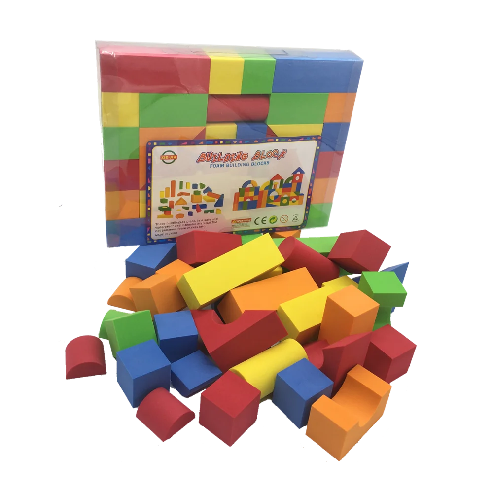 

2 packages a lot 68 Pieces soft safe building blocks for 0-6 years old kids baby bricks toys