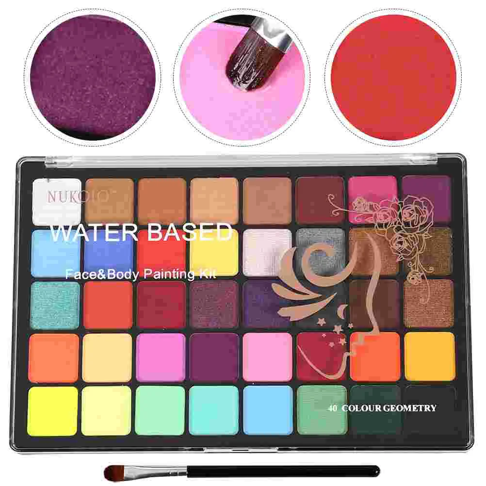 

Water Soluble Body Face Palette Facepaint Makeup Kit Painting Professional Major Clown Kids Pigment Powder Child