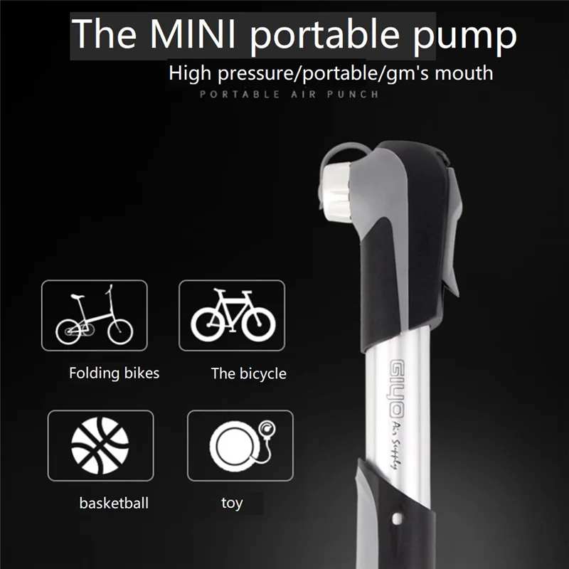 

Giyo Bicycle Pump Mini Hand Pump AV/FV Valve Bike Tire Inflator Portable MTB Road Bike Air Pump Schrader & Presta