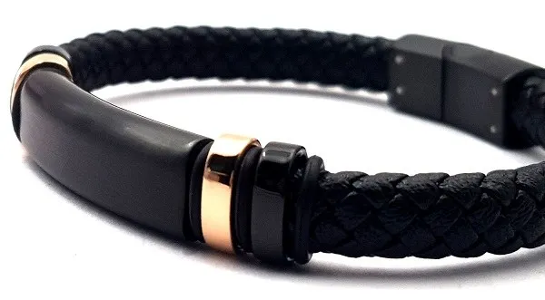 Welch стальной мужской кожаный браслет потускнеющий нержавеющая