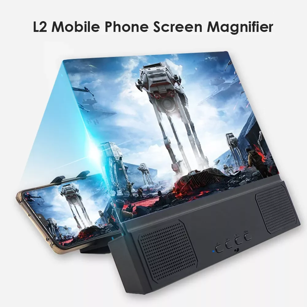 

12 inch 3D Mobile Phone Screen Magnifier Stereo Speaker HD Video Amplifier Universal Folding Smartphone Hoder Stand