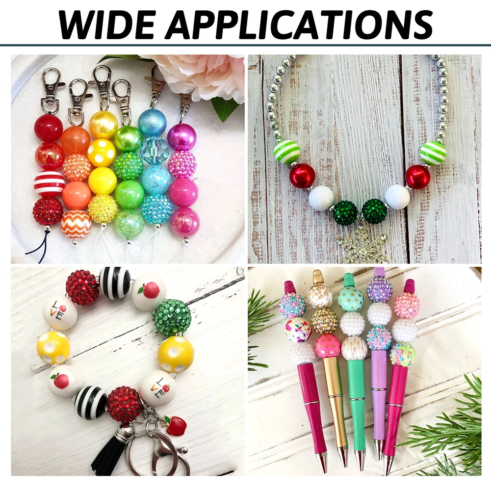 82Pcs Round Resin Rhinestone Acrylic Beads Loose Spacer Beads For Jewelry Makeing DIY Handmade Bracelet Keychain Accessories