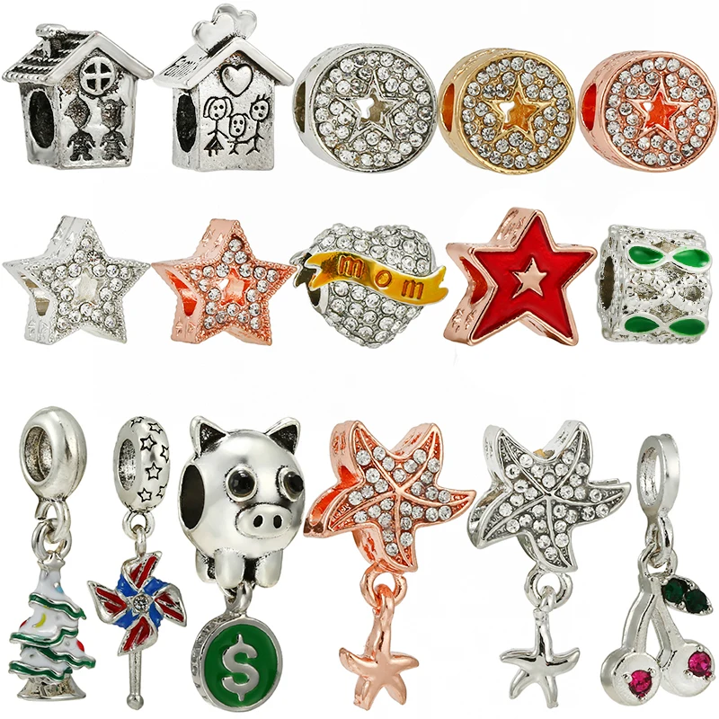 

2022 New Literary retro boy girl star bead starfish piggy bank pendant New Year Christmas Mother's Day gift