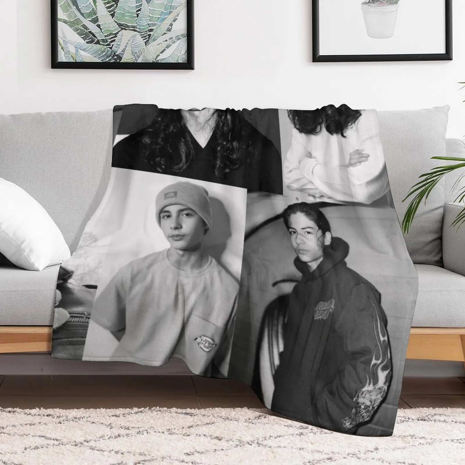 Черно-белое одеяло с коллажем Мигеля казареза Мора спальный мешок идея для