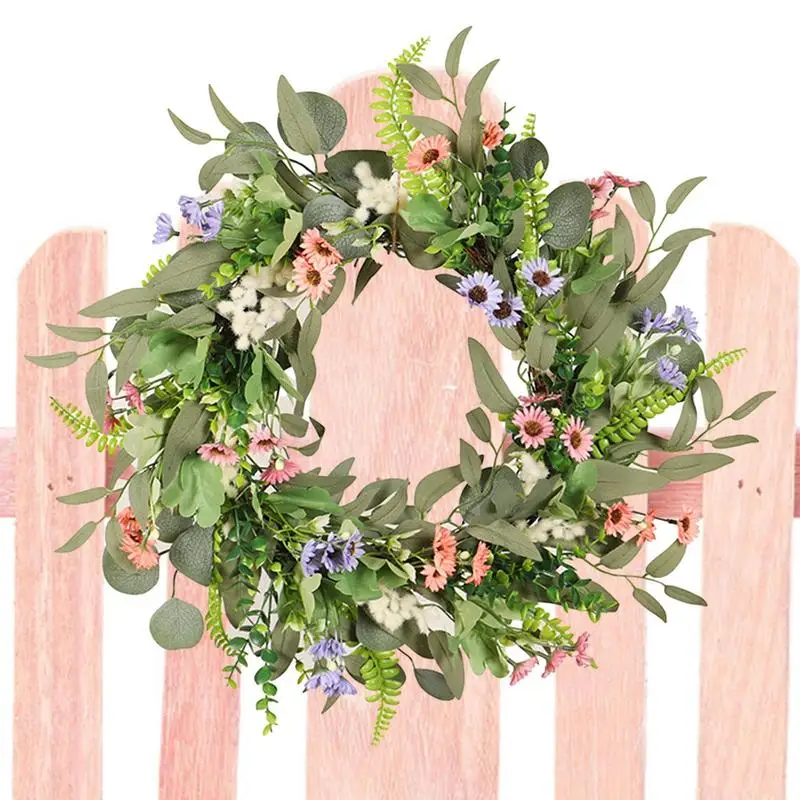 

Wreaths For Front Door Artificial Eucalyptus Leaves Wreaths Spring Summer Garland For Festival Wall Window Porch Patio Garden