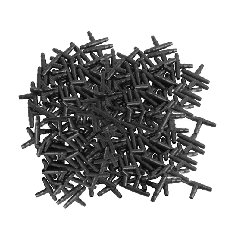 

Drip Irrigation Barbed Connectors, Universal Barbed Tee Fittings 200Pcs, Fits 1/4 Inch Drip Tubing (4/7Mm Tee Pipe)