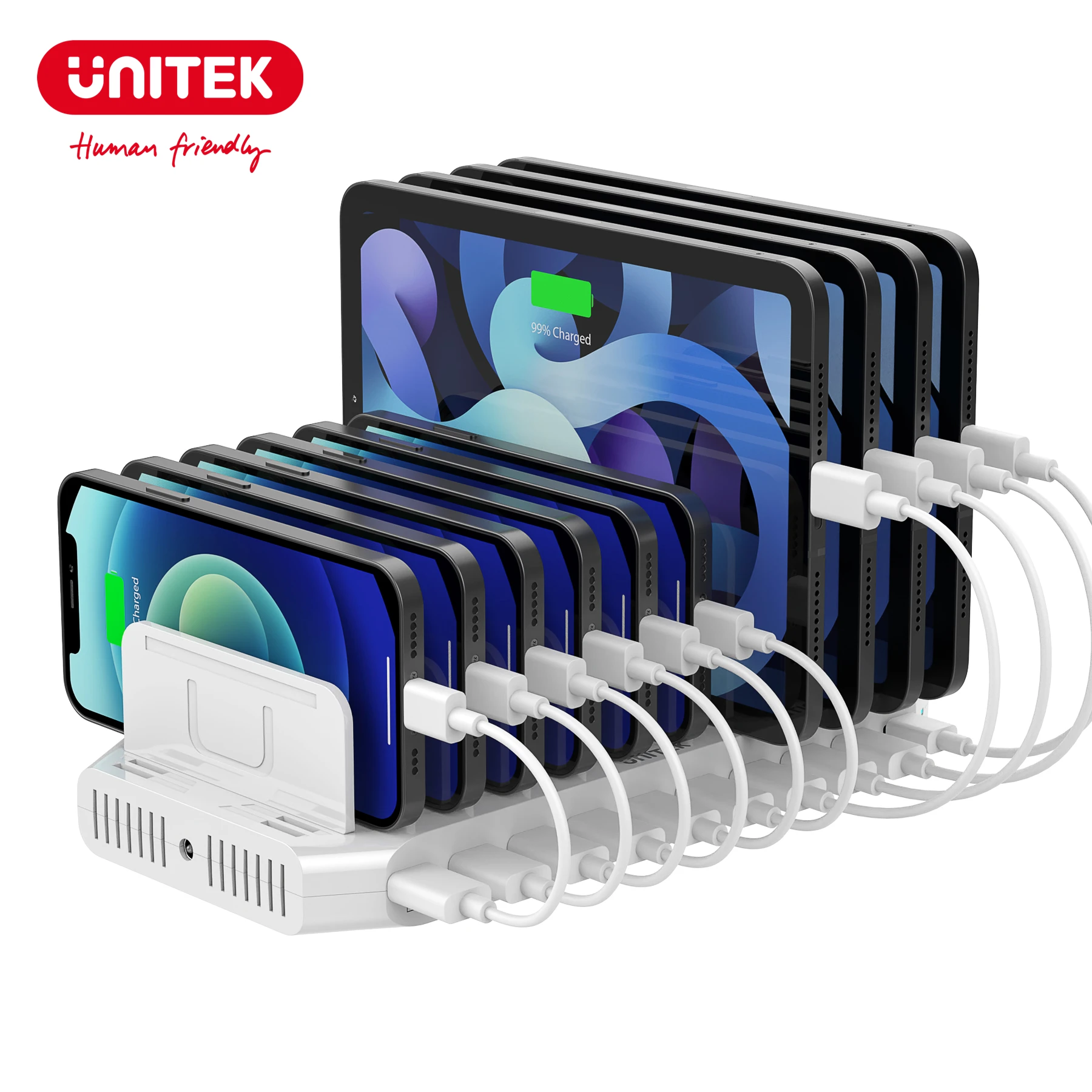 Зарядная Станция Unitek, 10 USB-портов, 60 Вт, 160 Вт, QC 3,0