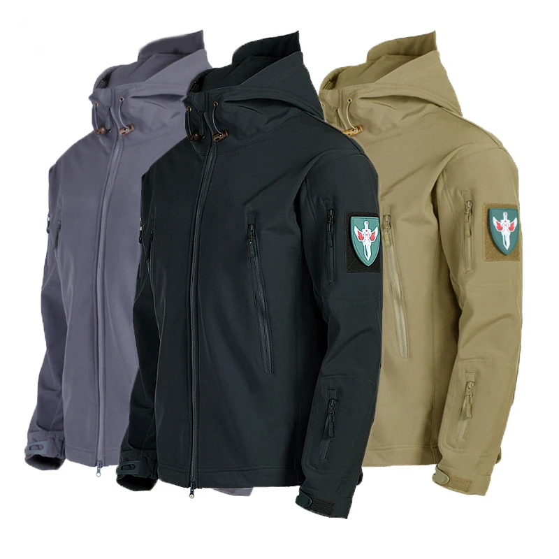 Military Fleece Sets Men Autumn Winter Shark Skin Soft Shell Waterproof 2 Piece Set Windproof Warm Jackets Army Cargo Pants