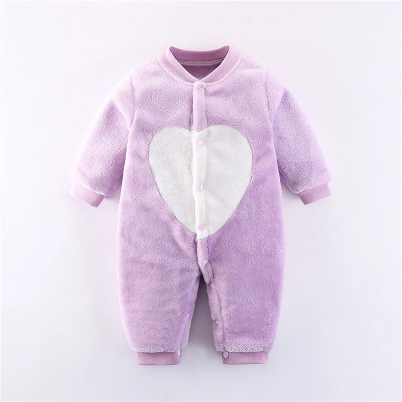 

Newborn Baby Polar Fleece Clothes Boys Girls Winter Thicken Rompers Infant Baby Cartoon Jumpsuit Home Climbing Clothes Pajamas