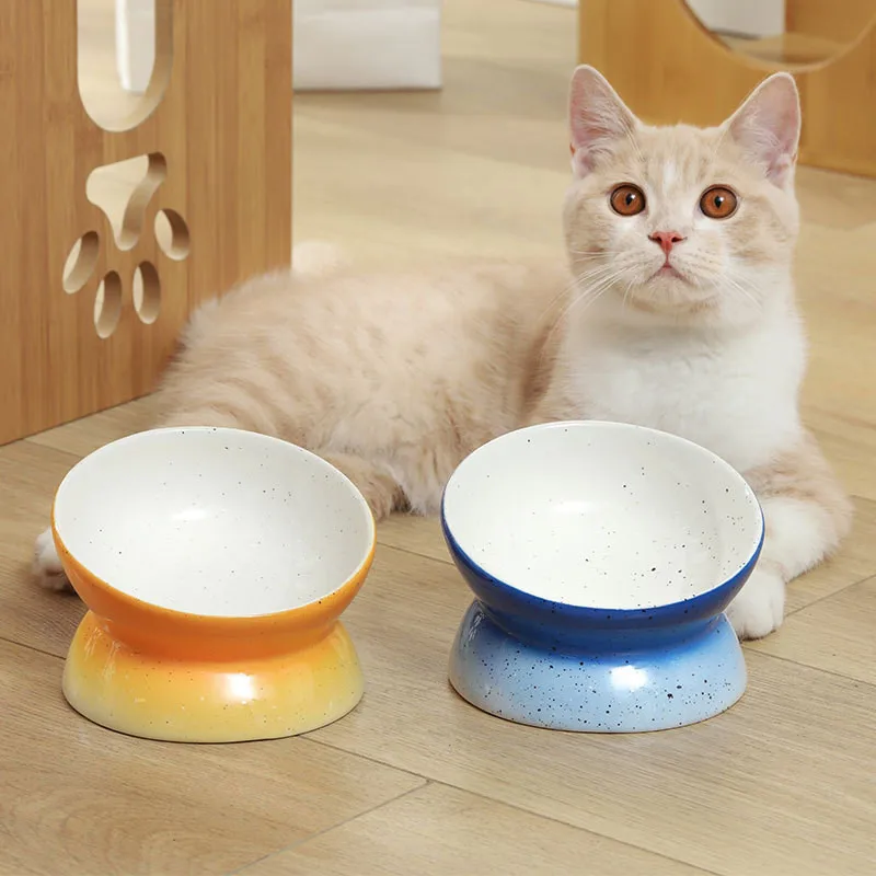 

Cat High Foot Ceramics Bowls Small Medium Dog Food Water Feeder Pet Drinking Eating Dishes Cats Puppy Elevated Feeding Bowl