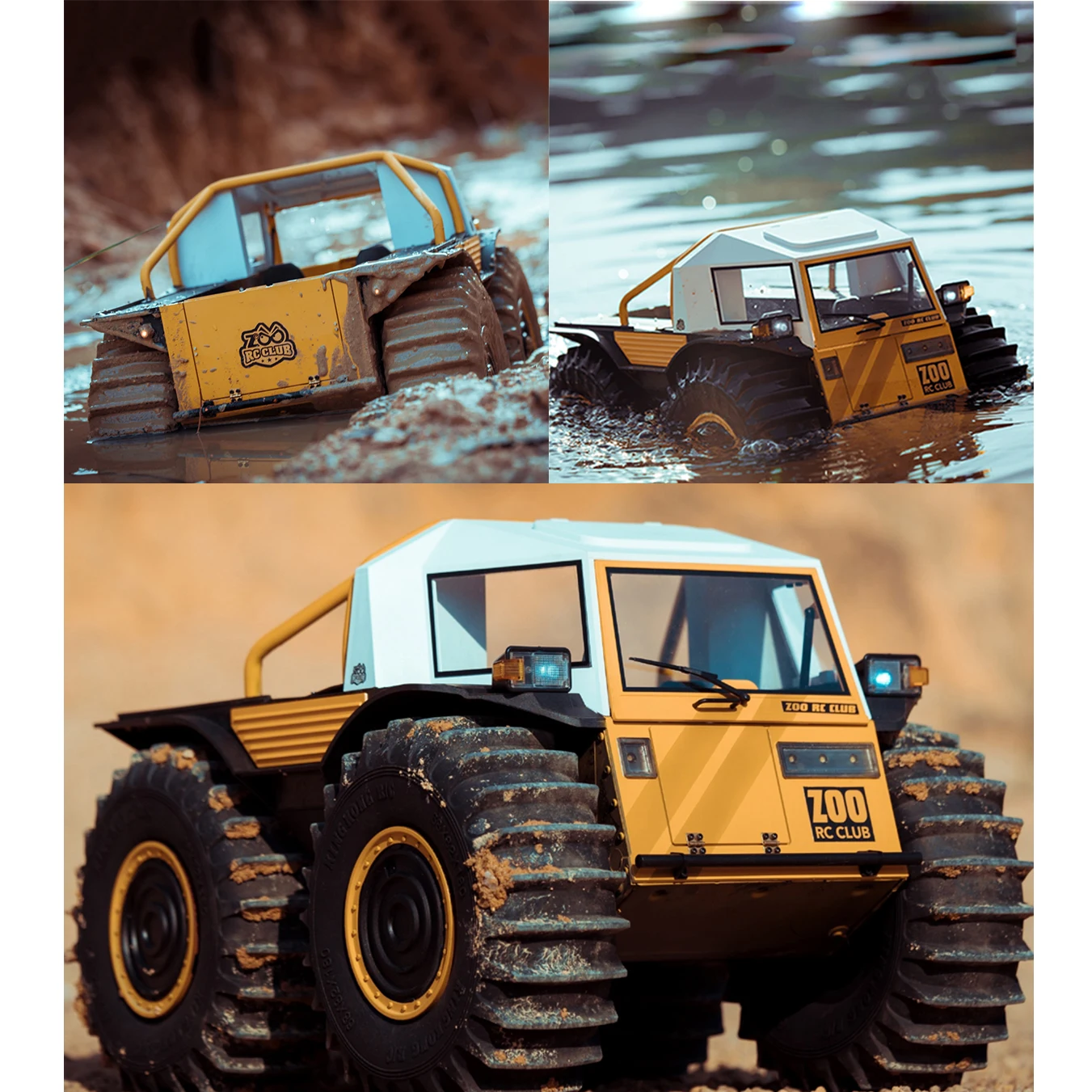Kingkong RC Car 1/10 All-terrain Off-road Vehicle Amphibious Professional Climbing Car KIT Model D-E077