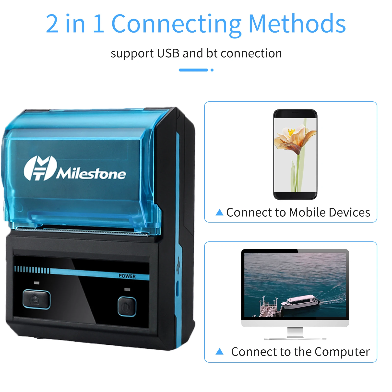 

Беспроводные Мини-термопринтеры, Портативный чековый термопринтер, BT 58 мм, стандартный Android POS-терминал, карманный принтер для ПК