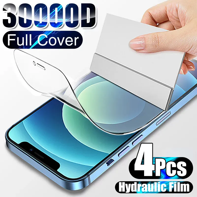 Гидрогелевая пленка с полным покрытием защитная для экрана iPhone 11 12 13 Pro Max X XR XS