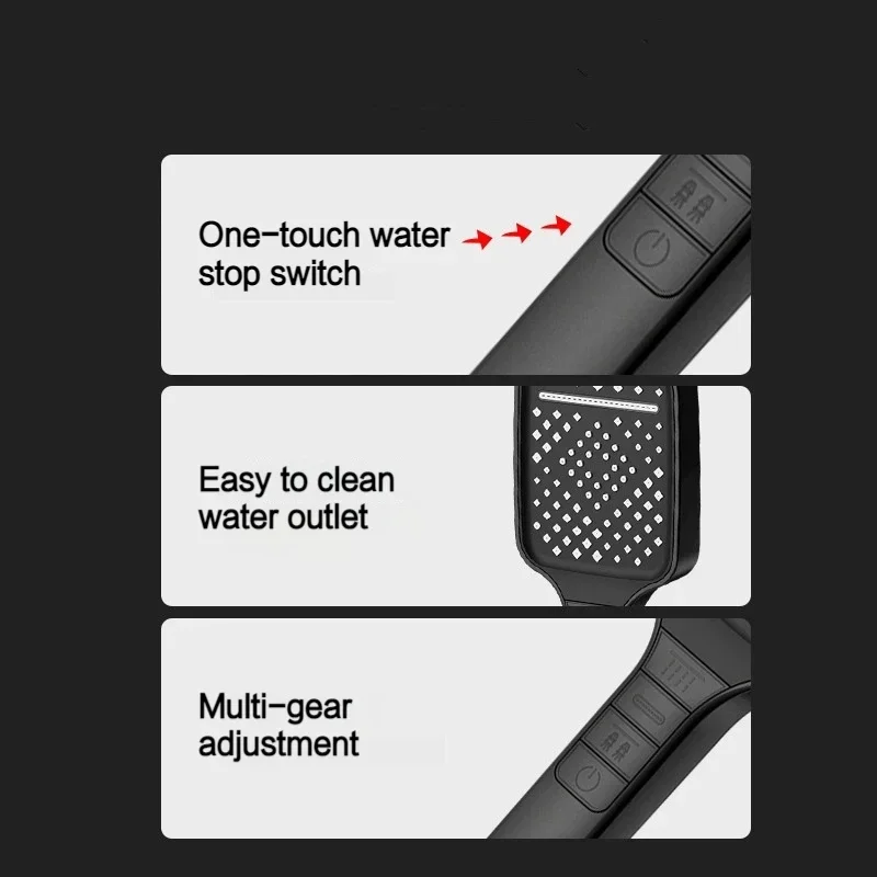 7 режимов большая насадка для душа регулируемая с одним ключом водосберегающая