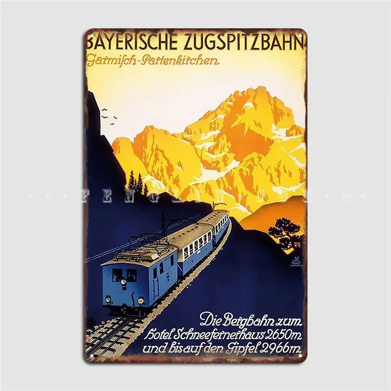 Garmisch Partenkirchen Bayerische Zugspitzbahn металлическая табличка плакат настенная роспись бар