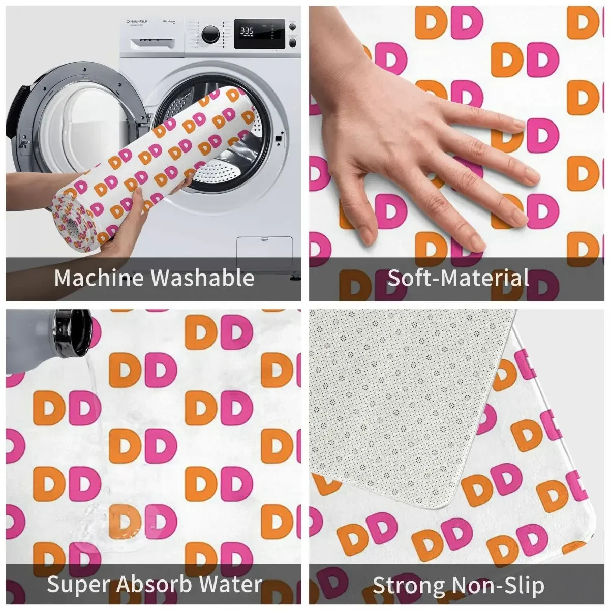 I Love Dunkin пончики дверной коврик для ног из полиэстера нескользящий прочный вход