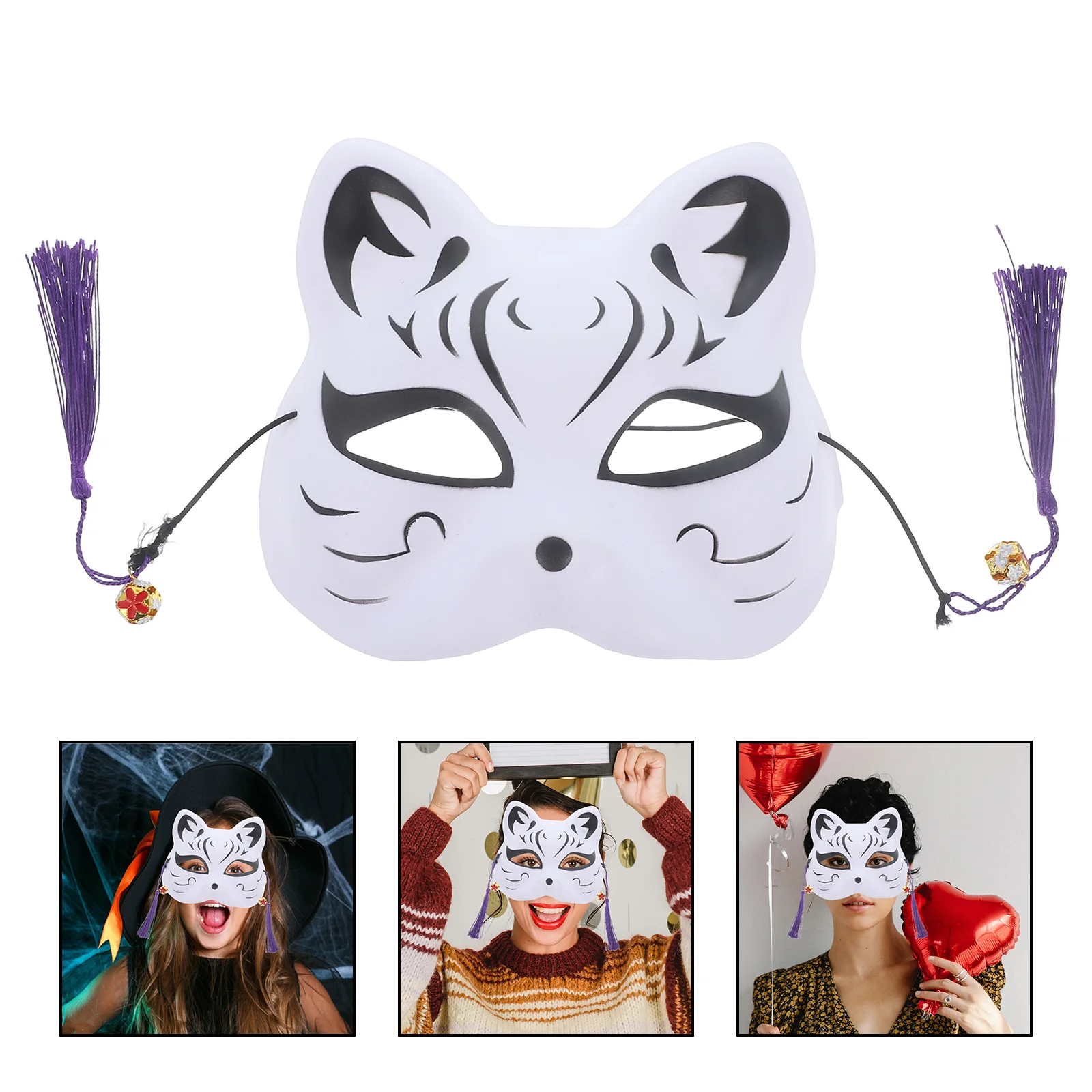 Janpanese Style Cat Mask Tassel Cosplay Props Party Supplies J party mask cat