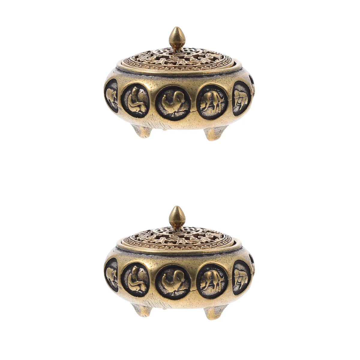 

Burner Aromatherapy Censer Metalstick Holder Bowl Household Vintage Chinese Ornament Furnace