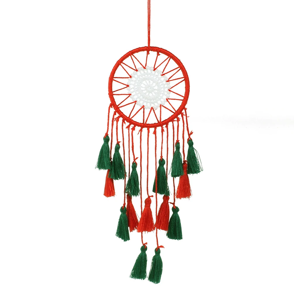 

Christmas Dream Catcher Wind Chime Pendant - Dream Catcher With Fun Fringe Charm For Christmas Boho Home Wall Decor