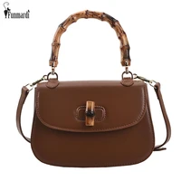 funmardi women handbags bamboo handle designer crossbody bags small lock flap saddle bag pu leather female shoulder bag wlhb2710
