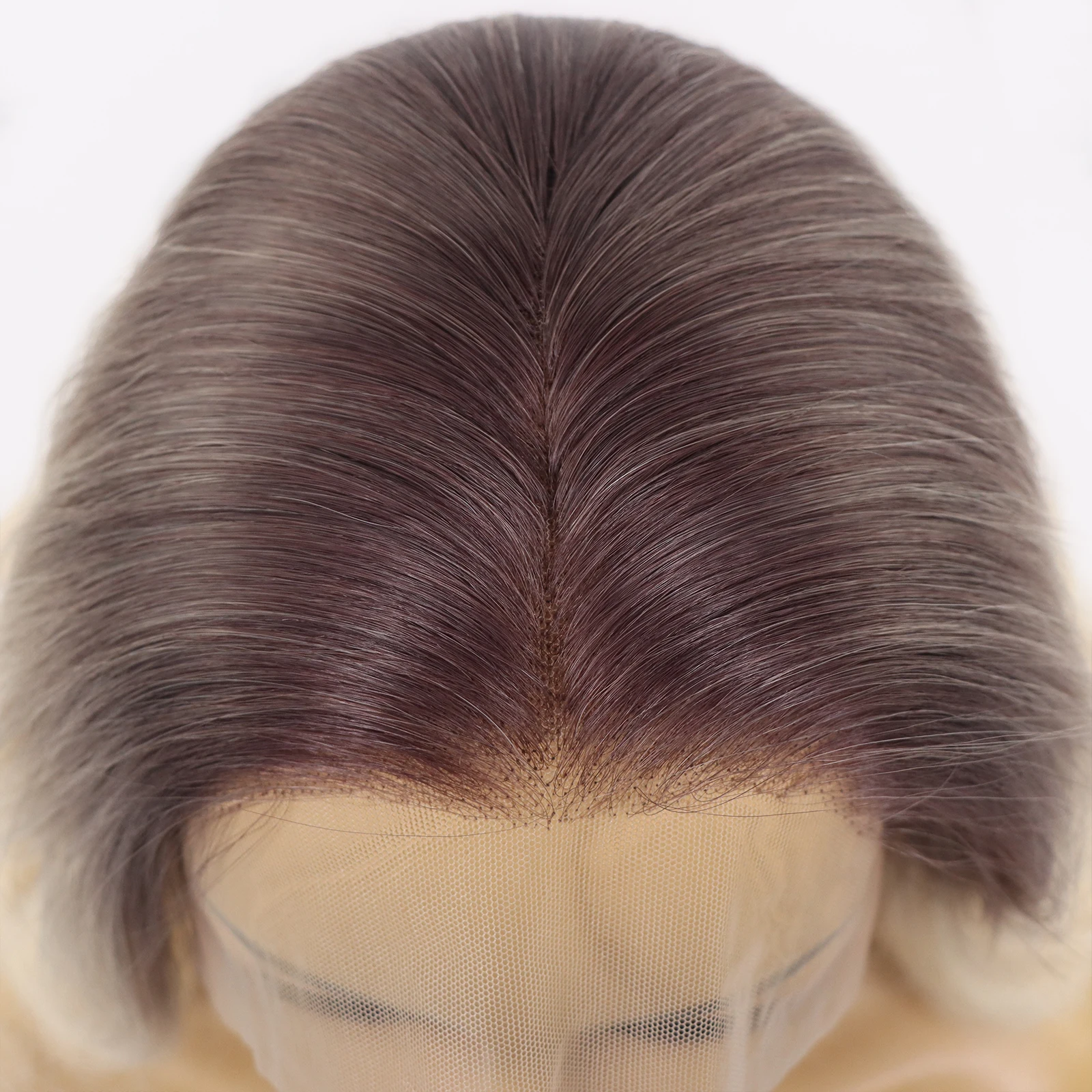 Ombre Медовый блондин Цвет Волнистые синтетические волосы Парик 13x3 Парики фронта