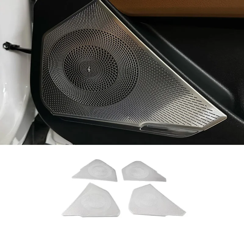 Для Kia Sportage NQ5 2022 2023 нержавеющая сталь четыре двери аудио динамик крышка под