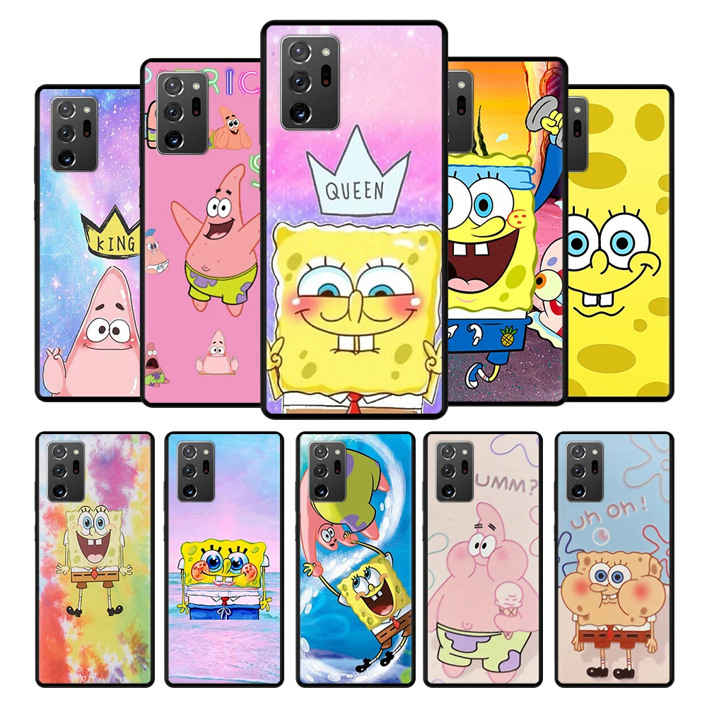 

SpongeBob Bob And Pink Star Case Cover for Samsung Galaxy Note 10 20 8 9 10+ Ultra F12 F22 M30s M11 M22 5G Thin TPU Funda