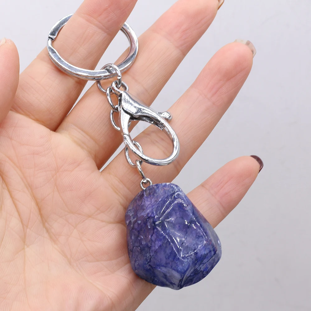 

Natural Stone Dragon Pattern Agate Crystal Pendant Key Chain Ring Car Keychain Holder Women Girls DIY Handmade Jewelry Keychain