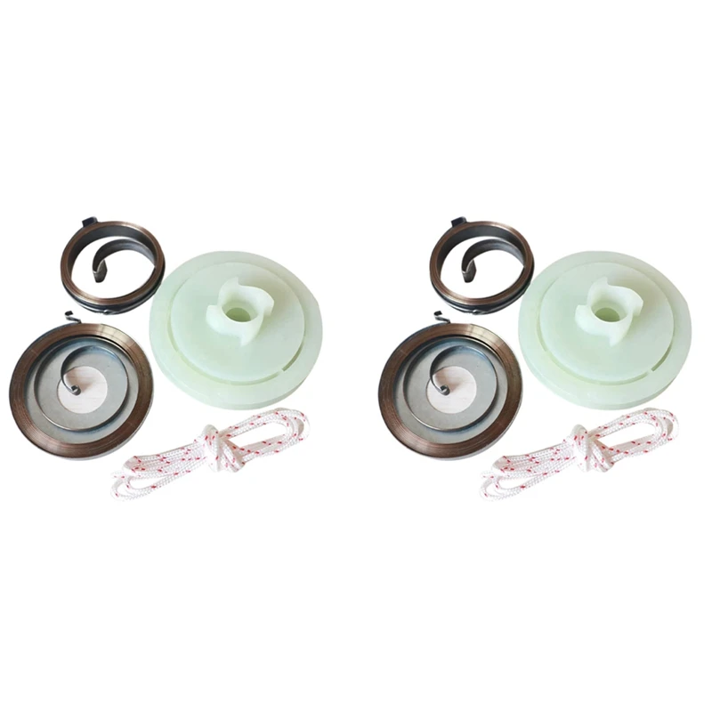 

HOT-2X 5200 5800 52Cc 58Cc For Chinese Chainsaw Easy Starter Recoil Spring Pulley Rope Repair Kit Gas Saws
