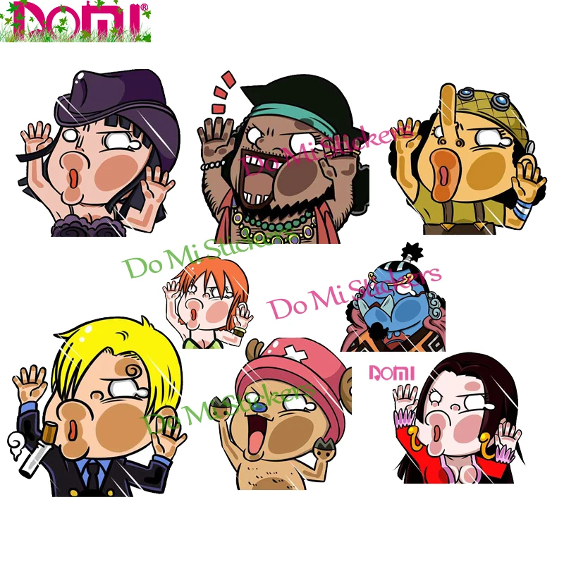 

DOMI 10cm Anime Car Sticker for One Piece Hitting Glass KK Vinyl Decal Waterproof PVC JDM VAN Window Computer Auto Car Wrap