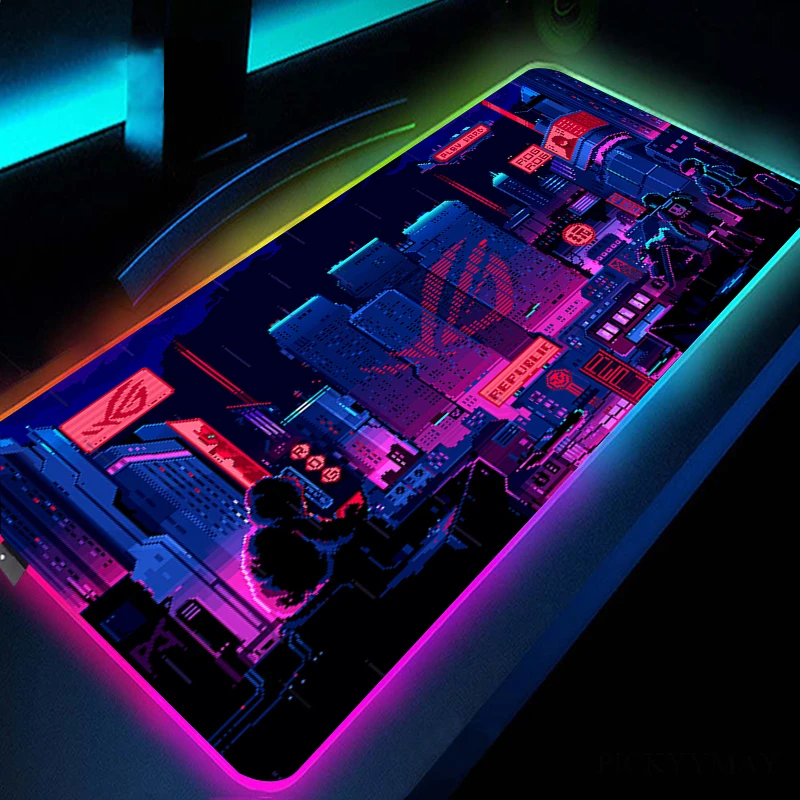 Большой коврик для мыши RGB XXL игровой светодиодный геймерский ASUS большой