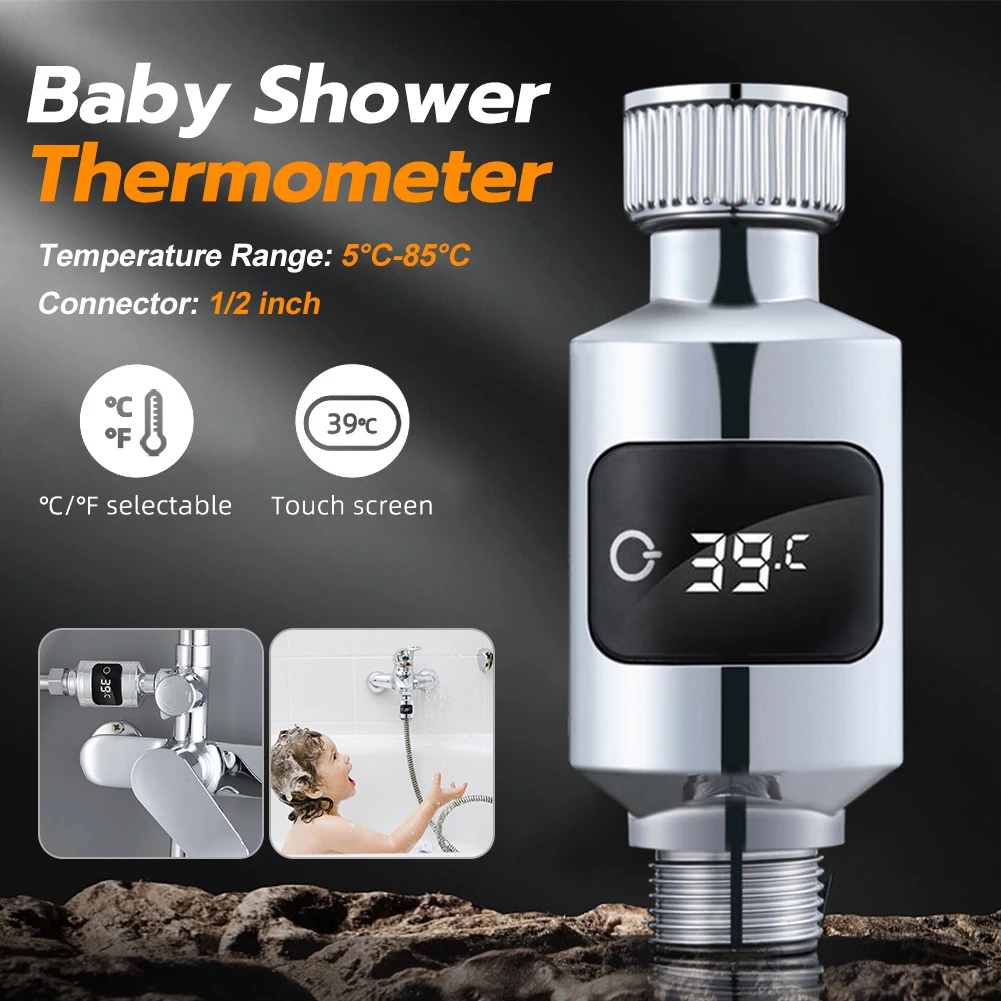 

Baby Shower Thermometer LED Digital Display Water Temperature Meter Bathroom Tub Faucets Water Thermometer Gauge for Home Shower