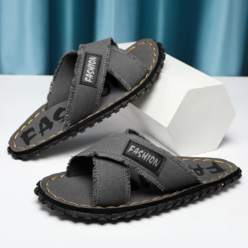 

Summer Men Slippers Slides Slide Slipper Summer Blade Shoes Home House Outdoor Beach Room Homme Slipers Soft Shoes Plus Size 46