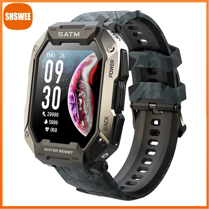 

For Xiaomi Huawei Men Smart Watch 5ATM Waterproof 380mAh Long Standby Multi-dial HD Screen Sport Watches Smartwatch Man