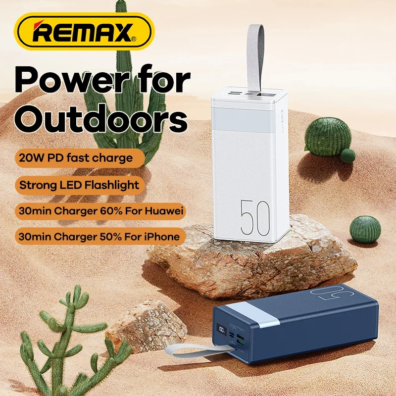 Блоки питания Remax 50000 мАч RP-321 22 5 Вт Открытый Powerbank Телефон 50000Man Power Bank сверхбольшой