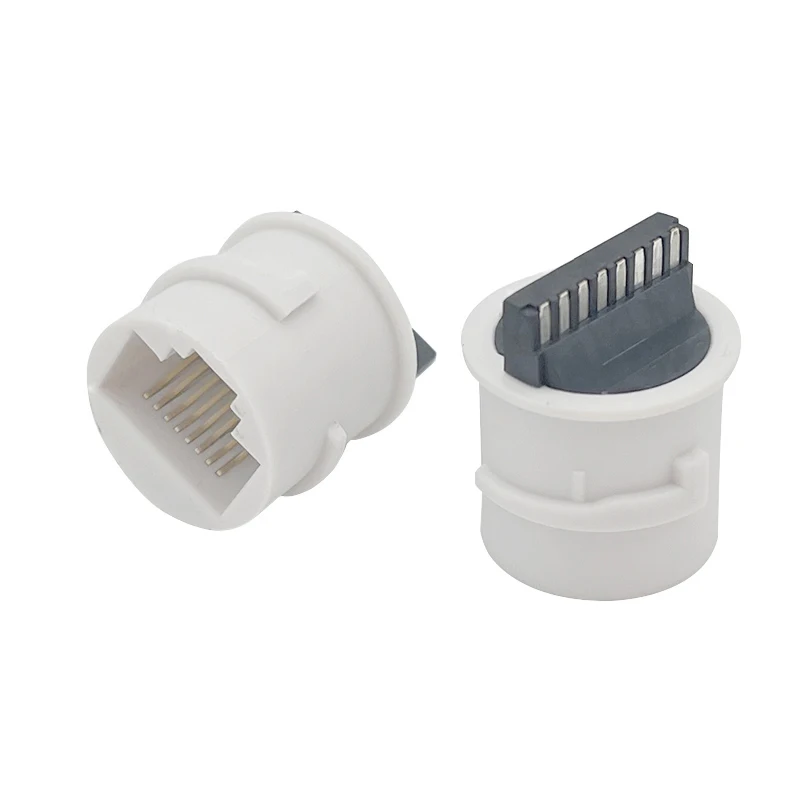 10 шт. разъем RJ45 полностью пластиковый круглый гнездовой водонепроницаемый 8P8C