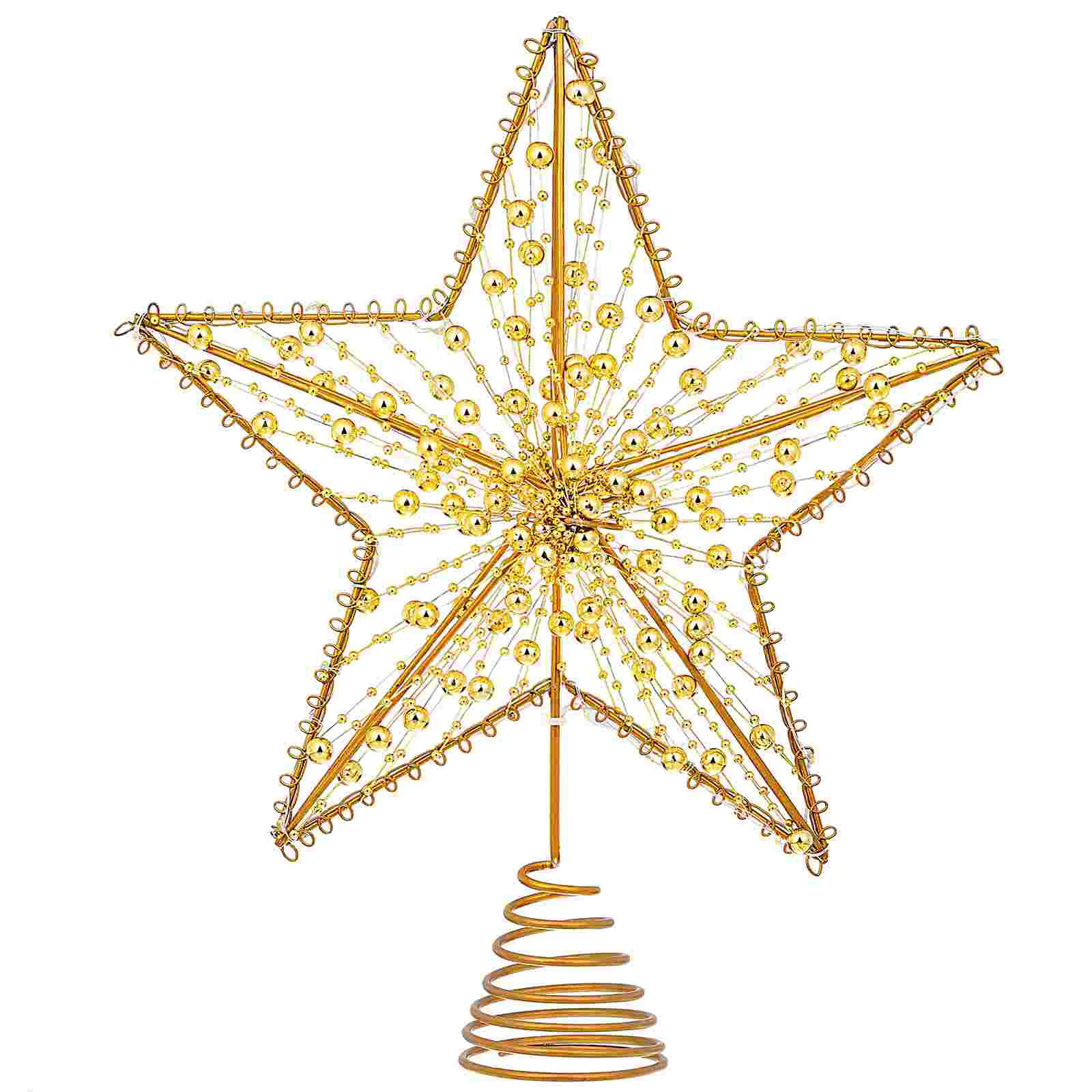 

Рождественская елка STOBOK, звезда, Топпер, Полые бусины, Топпер, освещенная звезда с лампочками, украшение для рождественской елки